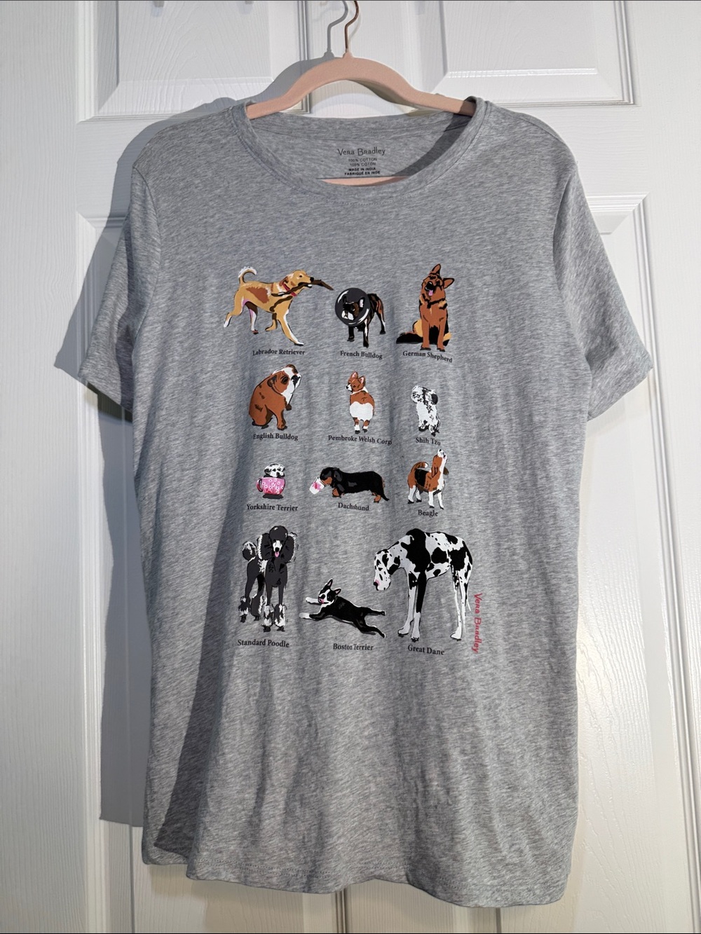 Vera Bradley Heather Gray Dog Breed Graphic Tee - Women's Crewneck